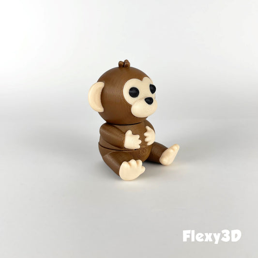 Süßer 3D-gedruckter Affe als Schlüsselanhänger – Bewegliches Flexi-Tier