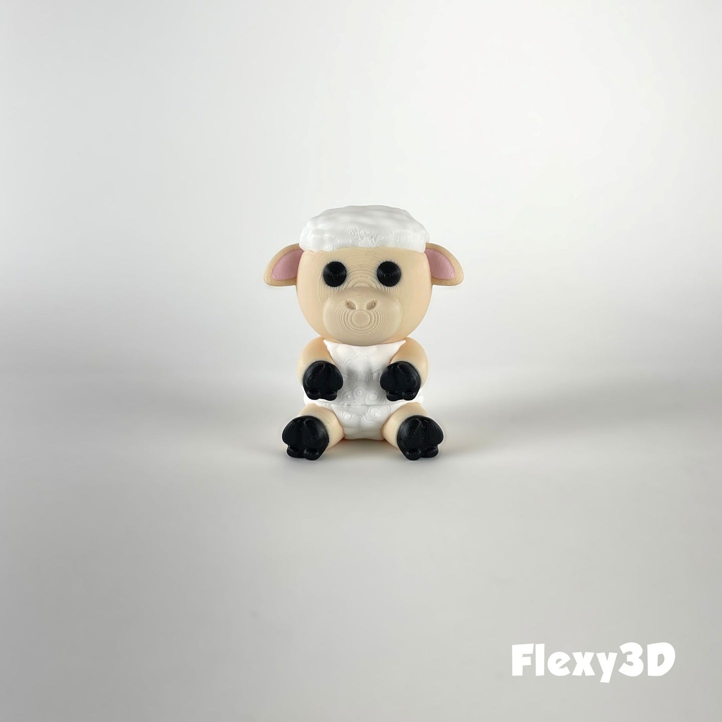 Süßes 3D-gedrucktes Schaf als Schlüsselanhänger – Bewegliches Flexi-Tier