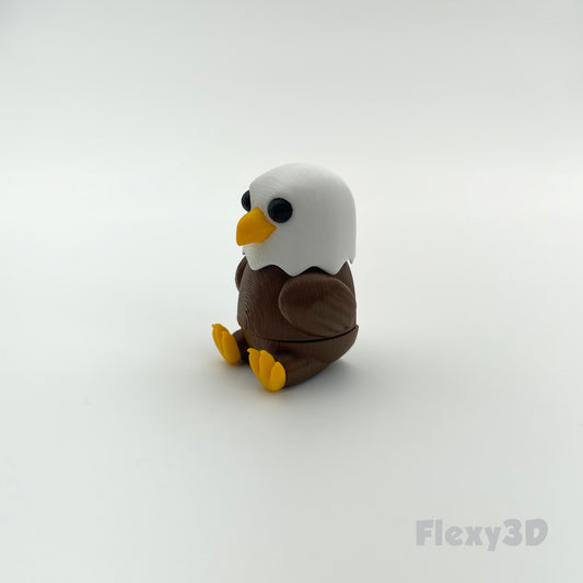 Süßer 3D-gedruckter Adler als Schlüsselanhänger – Bewegliches Flexi-Tier