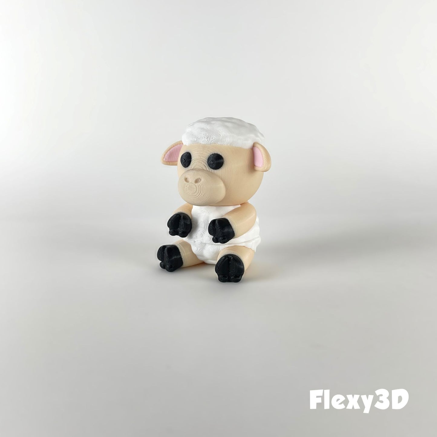 Süßes 3D-gedrucktes Schaf als Schlüsselanhänger – Bewegliches Flexi-Tier