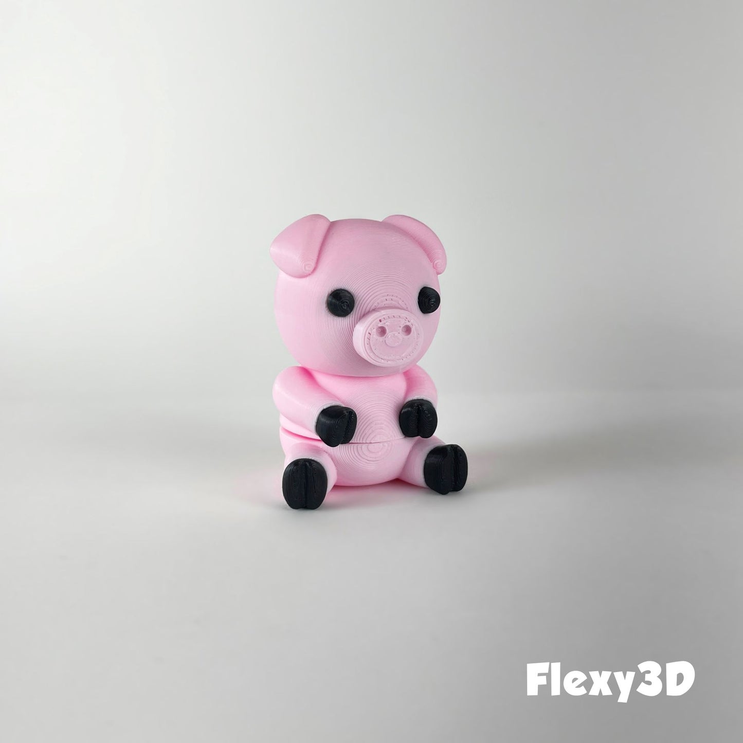 Süßes 3D-gedrucktes Schwein als Schlüsselanhänger – Bewegliches Flexi-Tier
