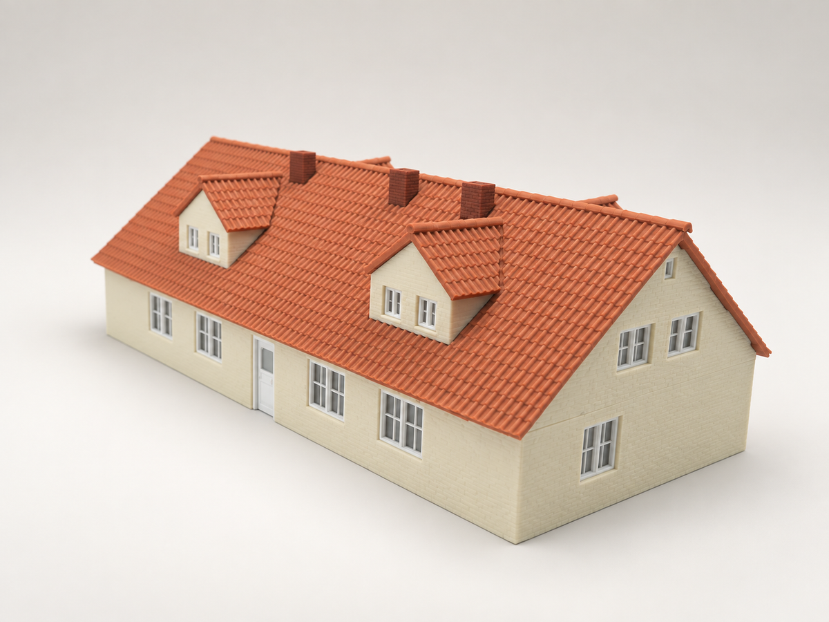 Am Entenforst 2/4 – Doppelhaus mit Gauben | H0 1:87 Bausatz