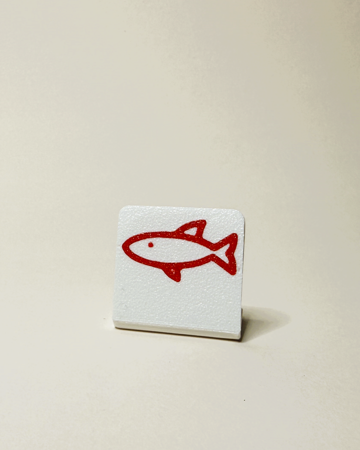 Thekenaufsteller Fisch - Hell - 3D-Druck, 3,5 cm