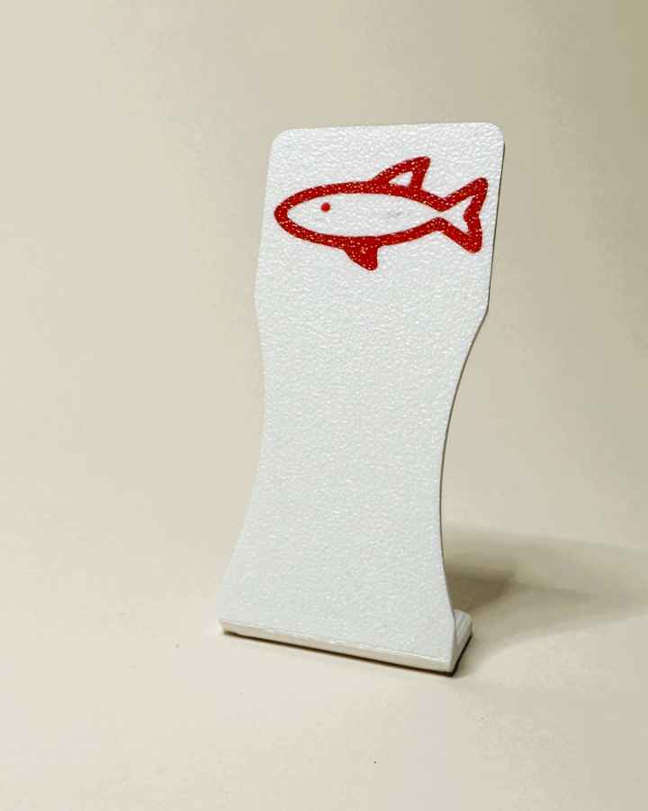 Thekenaufsteller Fisch - Hell - 3D-Druck, 8 cm