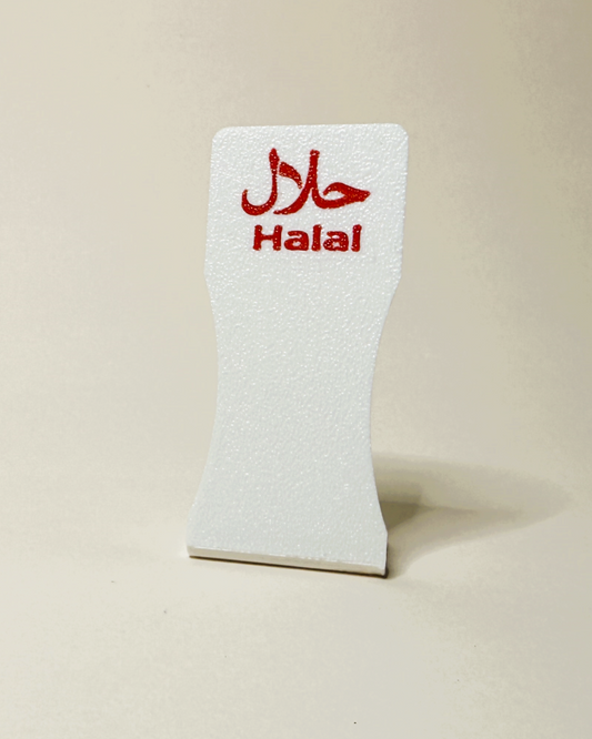 Thekenaufsteller Halal - 3D-Druck, 8 cm