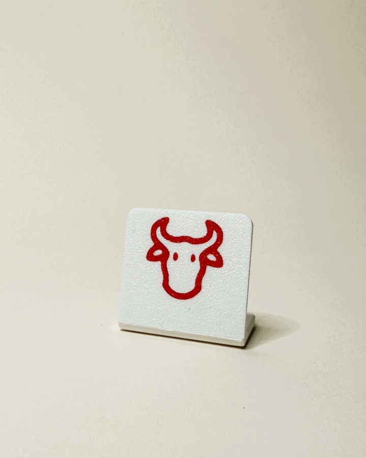 Thekenaufsteller Rind - Hell - 3D-Druck, 3,5 cm
