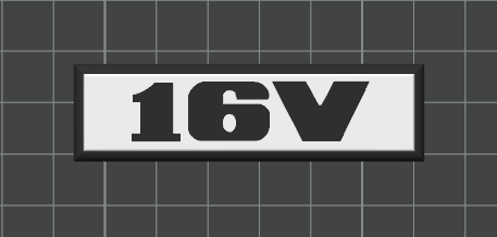 VW Schriftzug zum Aufkleben im 16V-Style – Schwarz/Rot – für Golf 2, Tuning & Klassiker