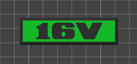 VW Schriftzug zum Aufkleben im 16V-Style – Schwarz/Rot – für Golf 2, Tuning & Klassiker