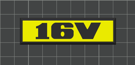 VW Schriftzug zum Aufkleben im 16V-Style – Schwarz/Rot – für Golf 2, Tuning & Klassiker